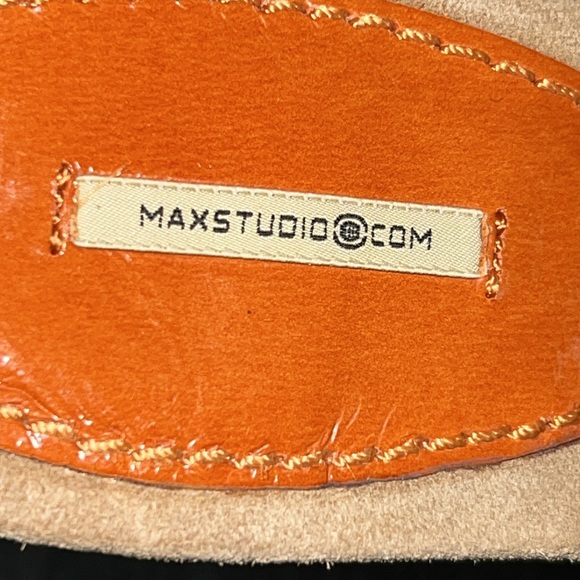 Maxstudio Orange Leather Criss-cross Sandals, size 7 EUC - Picture 4 of 8